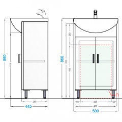 Комплект мебели Alavann Vittoria 50