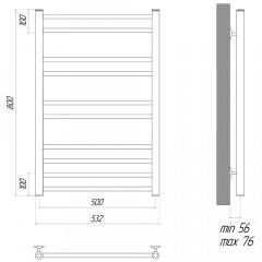 Полотенцесушитель Lemark Ursus LM72810BL П10 500x800 чёрный