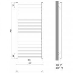 Полотенцесушитель Lemark Ursus LM72116BL П16 500x1100 чёрный