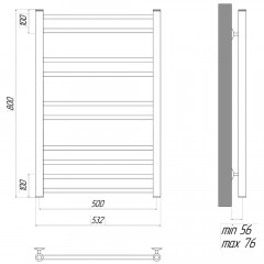 Полотенцесушитель электрический Lemark Ursus LM72810EBL П10 500x800 чёрный