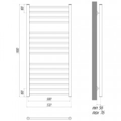 Полотенцесушитель электрический Lemark Ursus LM72116EBL П16 500x1100 чёрный