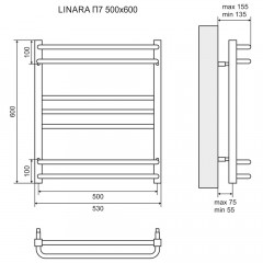 Полотенцесушитель электрический Lemark Linara LM04607E П7 500x600 хром