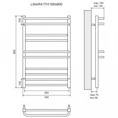 Полотенцесушитель электрический Lemark Linara LM04810E П10 500x800 хром