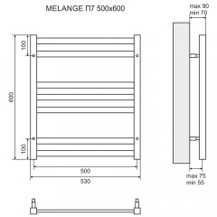 Полотенцесушитель Lemark Melange LM49607W П7 500x600 белый