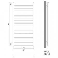 Полотенцесушитель электрический Lemark Ursus LM72116E П16 500x1100 хром