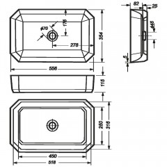 Раковина накладная Sanita Luxe Line 55 LINSLWB01