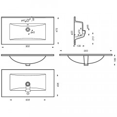 Раковина мебельная Sanita Luxe Quadro 90 QDR90SLWB01