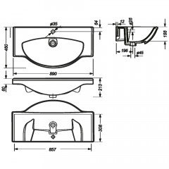 Раковина мебельная Sanita Luxe Classic 90 CLS90SLWB01