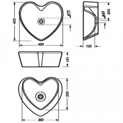 Раковина накладная Sanita Luxe Love is 45 LOVSLWB01