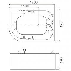 Ванна акриловая WeltWasser Dummer 170x120 WT R