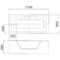 Ванна акриловая WeltWasser Gotleuba 170x80 WT L