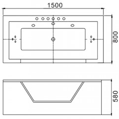 Ванна акриловая WeltWasser Konigs 150x80 WT