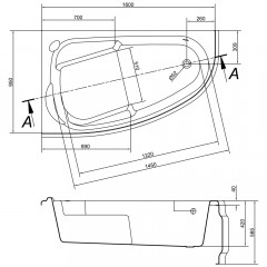 Ванна акриловая Cersanit Joanna 160x95 L