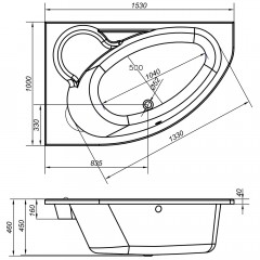 Ванна акриловая Cersanit Kaliope 153x100 L