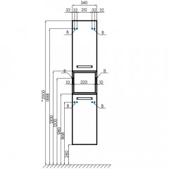 Полка Акватон Лофт Фабрик 34 дуб эндгрейн 1A242703LTDU0