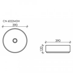 Раковина накладная Ceramica Nova Element CN6022MDH