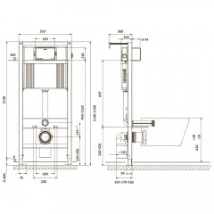 Инсталляция для подвесного унитаза Cersanit Aqua Prime P50Z А63476