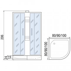 Душевая кабина Мономах 80/24 без крыши