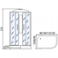 Душевая кабина Мономах 90/70/24 R