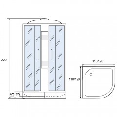 Душевая кабина Мономах 120/120/15