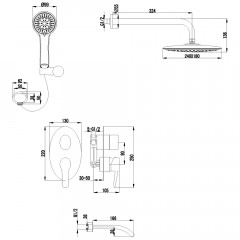 Душевая система встраиваемая Lemark Atlantiss LM3222C