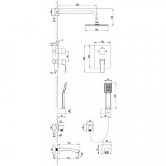 Душевая система встраиваемая Lemark Unit LM4522C