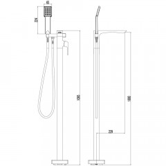 Смеситель для ванны Lemark Unit LM4544C напольный