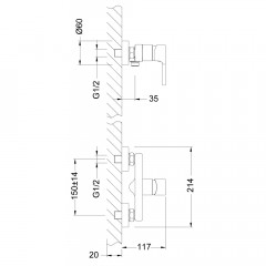 Смеситель для душа Lemark Aura LM0603C