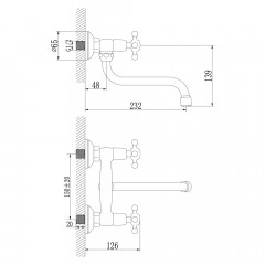 Смеситель для кухни Lemark Standard LM2111C настенный