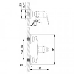 Смеситель для душа Lemark Plus Advance LM1203C