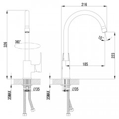 Смеситель для кухни Lemark Plus Factor LM1605C