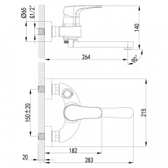 Смеситель универсальный Lemark Shift LM4314C