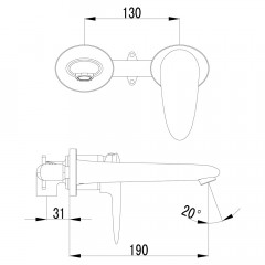 Смеситель для раковины встраиваемый Lemark Status LM4426C