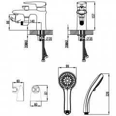 Смеситель на борт ванны Lemark Status LM4415C