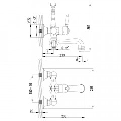 Смеситель для ванны Lemark Villa LM4812B