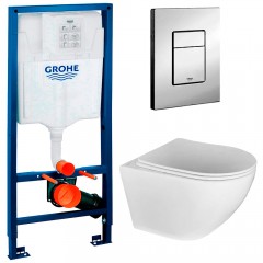 Инсталляция Grohe Rapid SL 38772001 + унитаз Esbano Gardena white безободковый с сиденьем