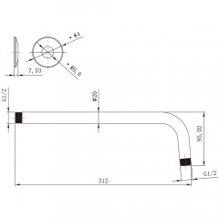 Кронштейн для верхнего душа Lemark LM8029C