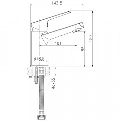 Смеситель для раковины Cersanit Flavis 63034