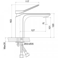 Смеситель для раковины Cersanit Odra 63050