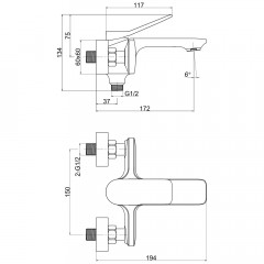 Смеситель для ванны Cersanit Odra 63051