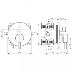 Смеситель для ванны встраиваемый Ideal Standard Ceraline A7389XG