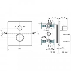 Смеситель для ванны встраиваемый Ideal Standard Ceratherm A7522XG термостат