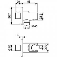 Шланговое подключение с держателем Ideal Standard IdealRain BC807XG