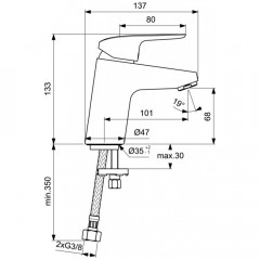 Смеситель для раковины Ideal Standard Ceraflex B1710AA