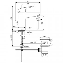 Смеситель для раковины Ideal Standard Ceraflex B1712AA