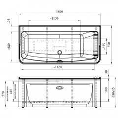 Ванна акриловая Radomir Винченцо 180x85