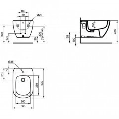 Биде подвесное Ideal Standard Tesi T3552V3