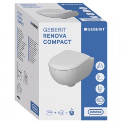 Унитаз подвесной Geberit Renova Compact 500.803.00.1 безободковый