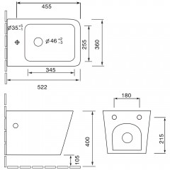 Биде подвесное SantiLine SL-5054MB