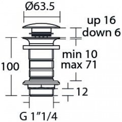 Донный клапан Ideal Standard E1483XG